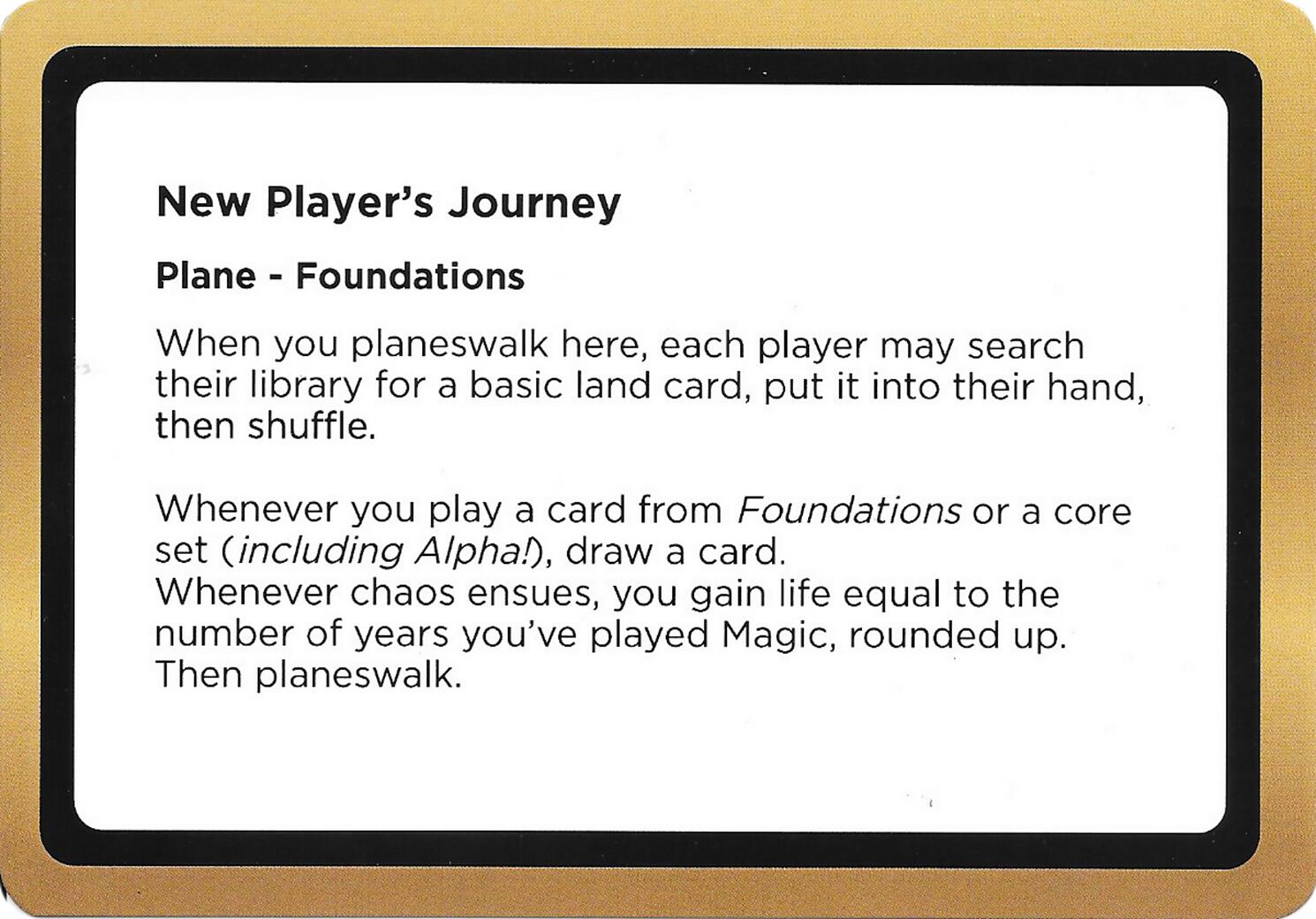 New Player's Journey (Black Lotus Unknown Planechase) [Oversize Cards] | Exor Games Bridgewater