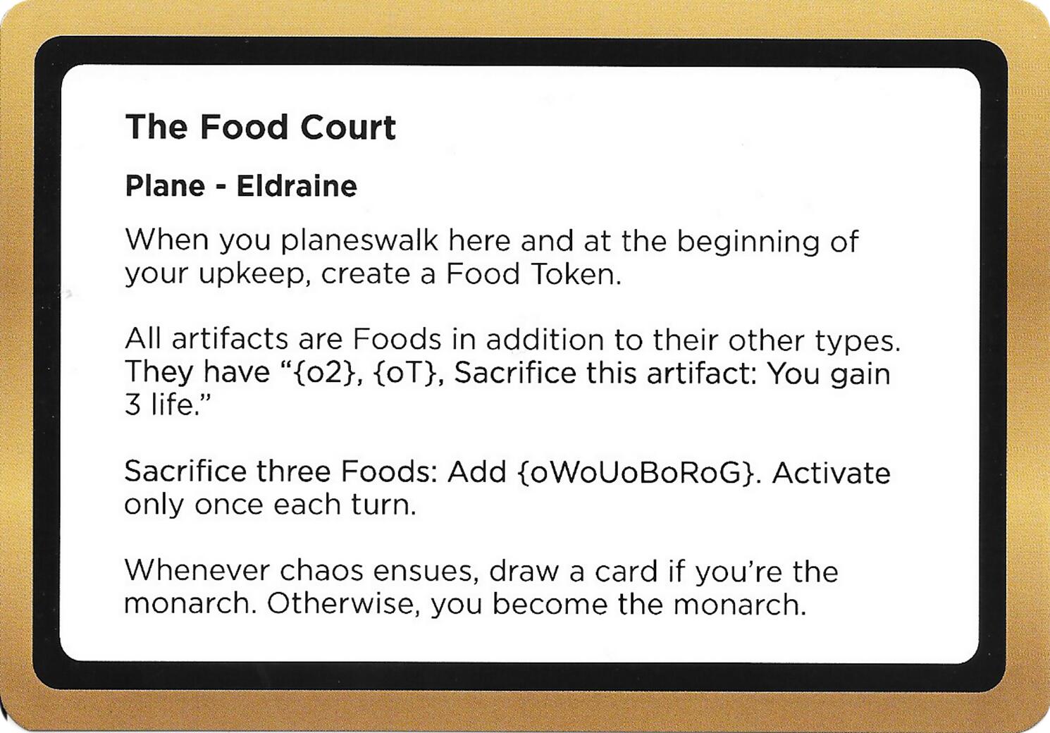 The Food Court (Black Lotus Unknown Planechase) [Oversize Cards] | Exor Games Bridgewater
