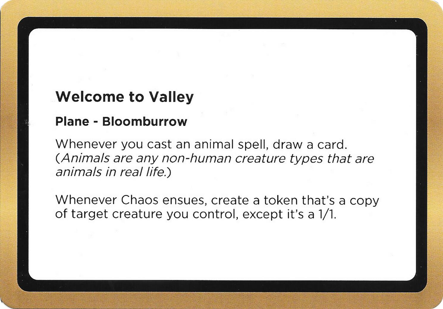 Welcome to Valley (Black Lotus Unknown Planechase) [Oversize Cards] | Exor Games Bridgewater