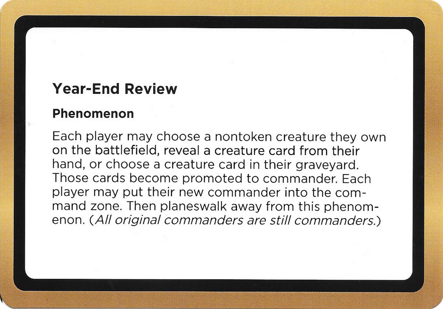 Year-End Review (Black Lotus Unknown Planechase) [Oversize Cards] | Exor Games Bridgewater