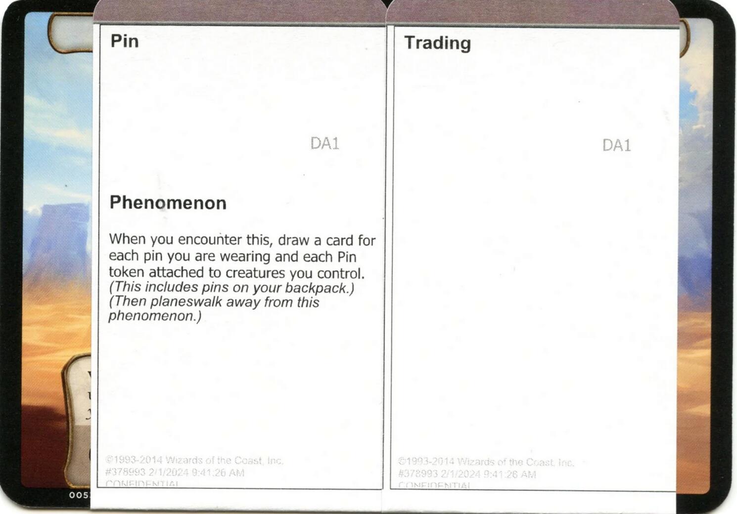Pin Trading (Black Lotus Unknown Planechase) [Oversize Cards] | Exor Games Bridgewater