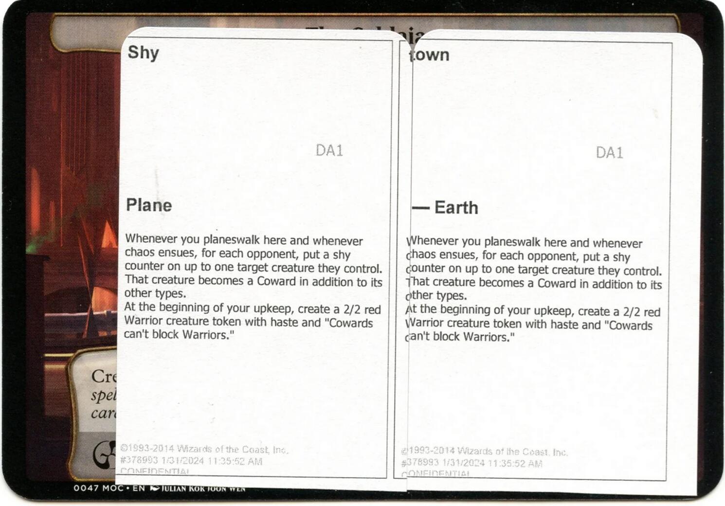Shy Town (Black Lotus Unknown Planechase) [Oversize Cards] | Exor Games Bridgewater