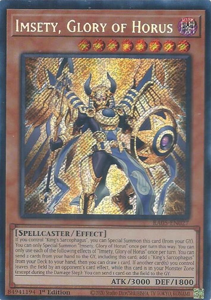 Imsety, Glory of Horus (Secret Rare) [RA05-EN027] Secret Rare | Exor Games Bridgewater