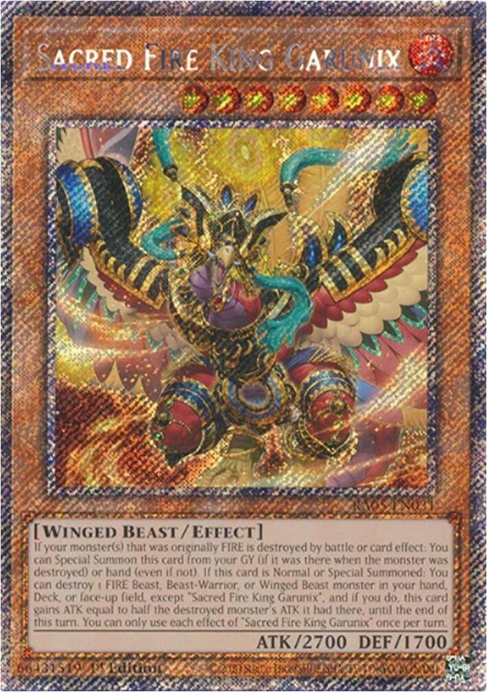Sacred Fire King Garunix (Platinum Secret Rare) [RA05-EN031] Platinum Secret Rare | Exor Games Bridgewater