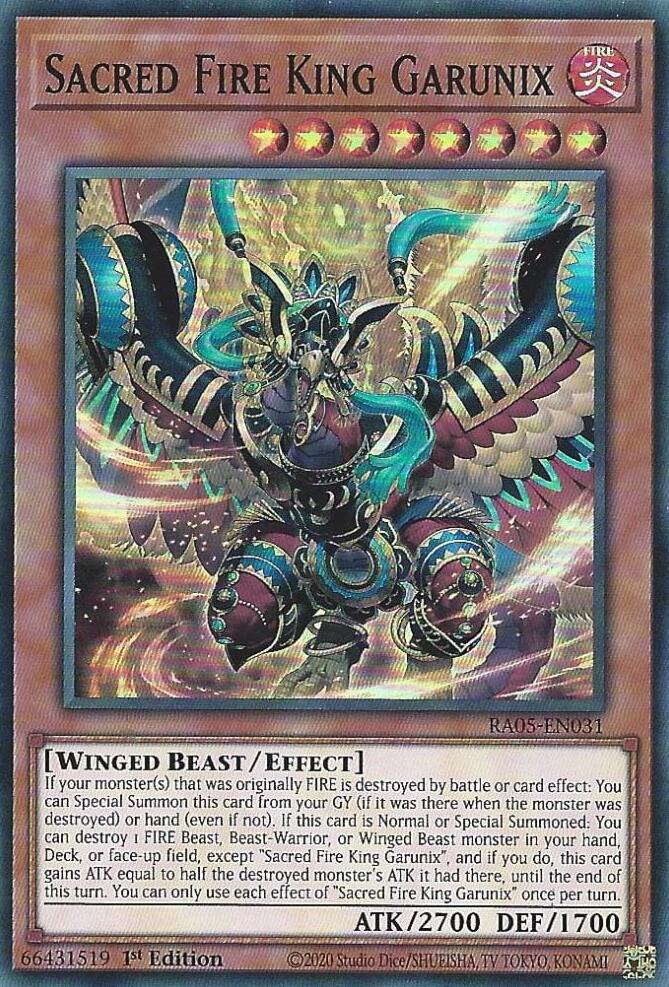 Sacred Fire King Garunix [RA05-EN031] Super Rare | Exor Games Bridgewater