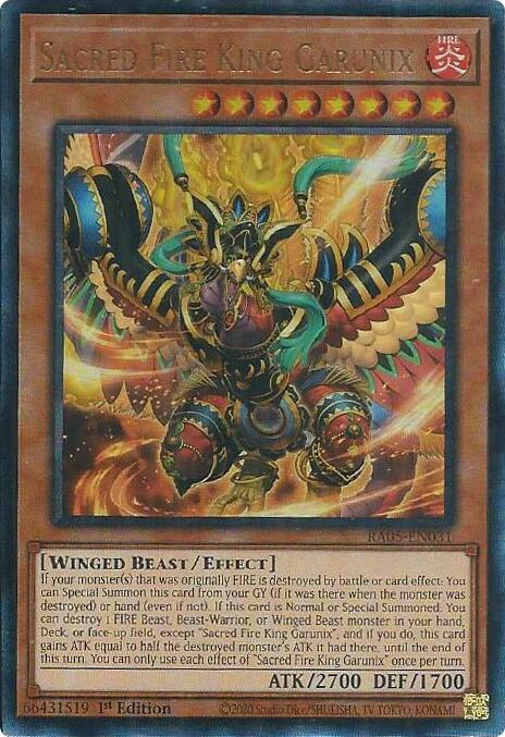 Sacred Fire King Garunix (Ultimate Rare) [RA05-EN031] Ultimate Rare | Exor Games Bridgewater