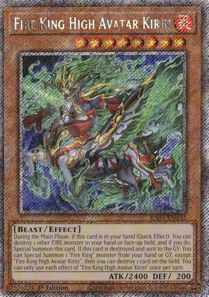 Fire King High Avatar Kirin (Platinum Secret Rare) [RA05-EN032] Platinum Secret Rare | Exor Games Bridgewater