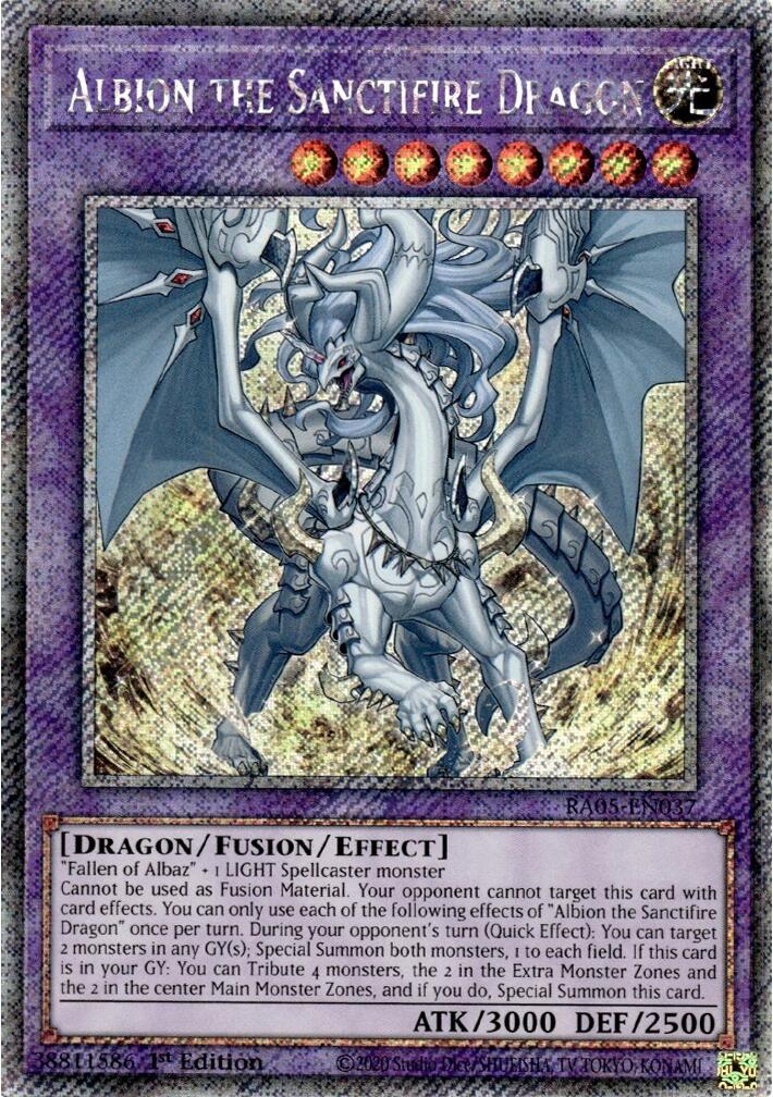 Albion the Sanctifire Dragon (Platinum Secret Rare) [RA05-EN037] Platinum Secret Rare | Exor Games Bridgewater