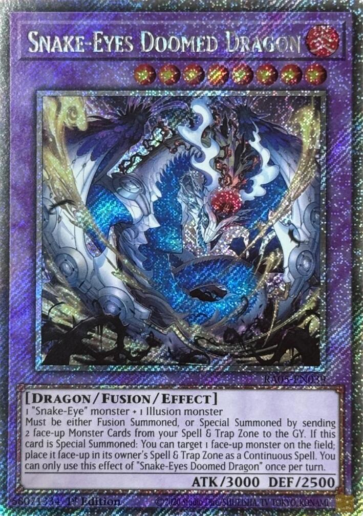 Snake-Eyes Doomed Dragon (Platinum Secret Rare) [RA05-EN039] Platinum Secret Rare | Exor Games Bridgewater