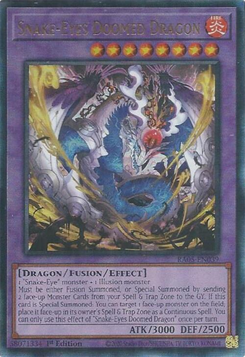 Snake-Eyes Doomed Dragon (Ultimate Rare) [RA05-EN039] Ultimate Rare | Exor Games Bridgewater
