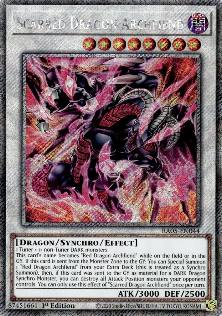 Scarred Dragon Archfiend (Platinum Secret Rare) [RA05-EN044] Platinum Secret Rare | Exor Games Bridgewater