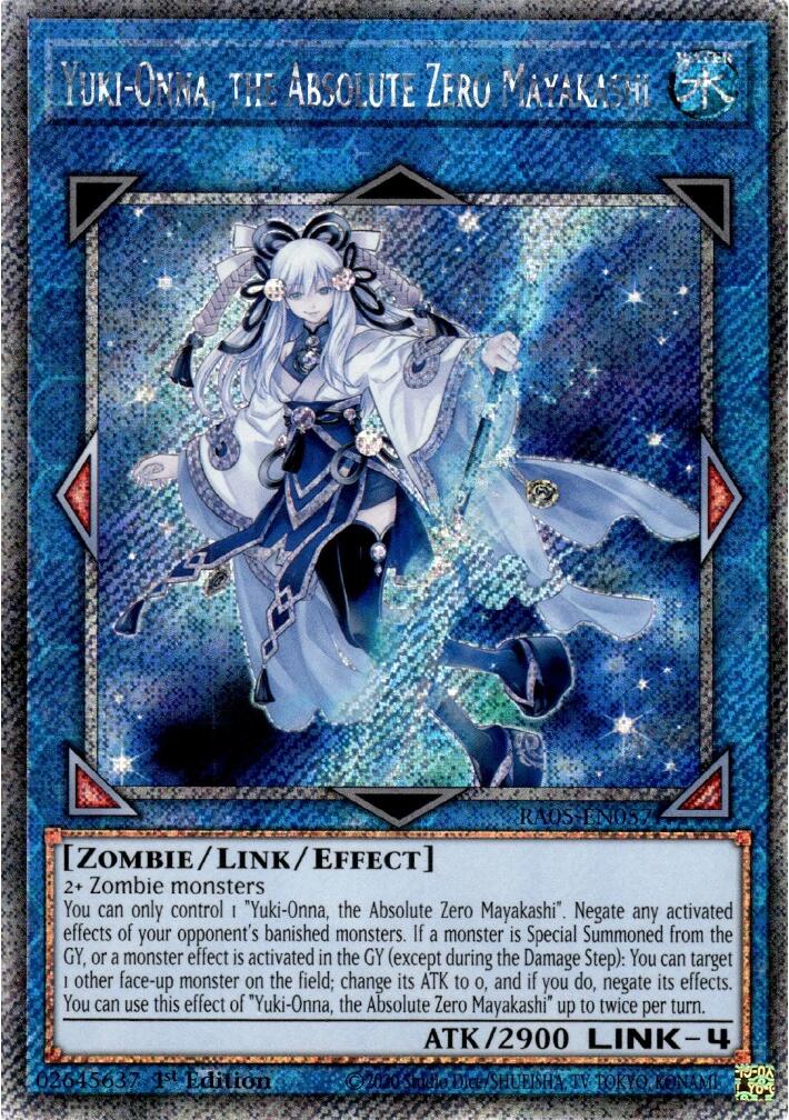 Yuki-Onna, the Absolute Zero Mayakashi (Platinum Secret Rare) [RA05-EN057] Platinum Secret Rare | Exor Games Bridgewater