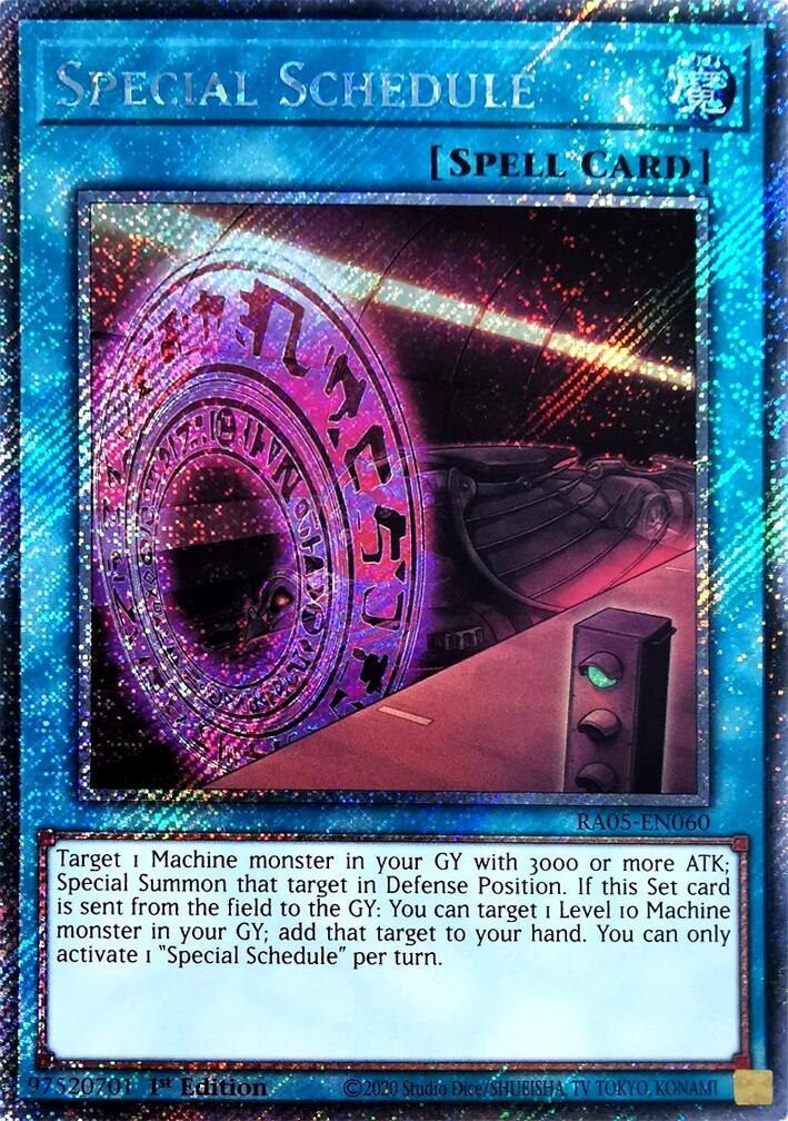 Special Schedule (Platinum Secret Rare) [RA05-EN060] Platinum Secret Rare | Exor Games Bridgewater