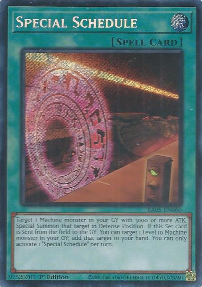 Special Schedule (Secret Rare) [RA05-EN060] Secret Rare | Exor Games Bridgewater