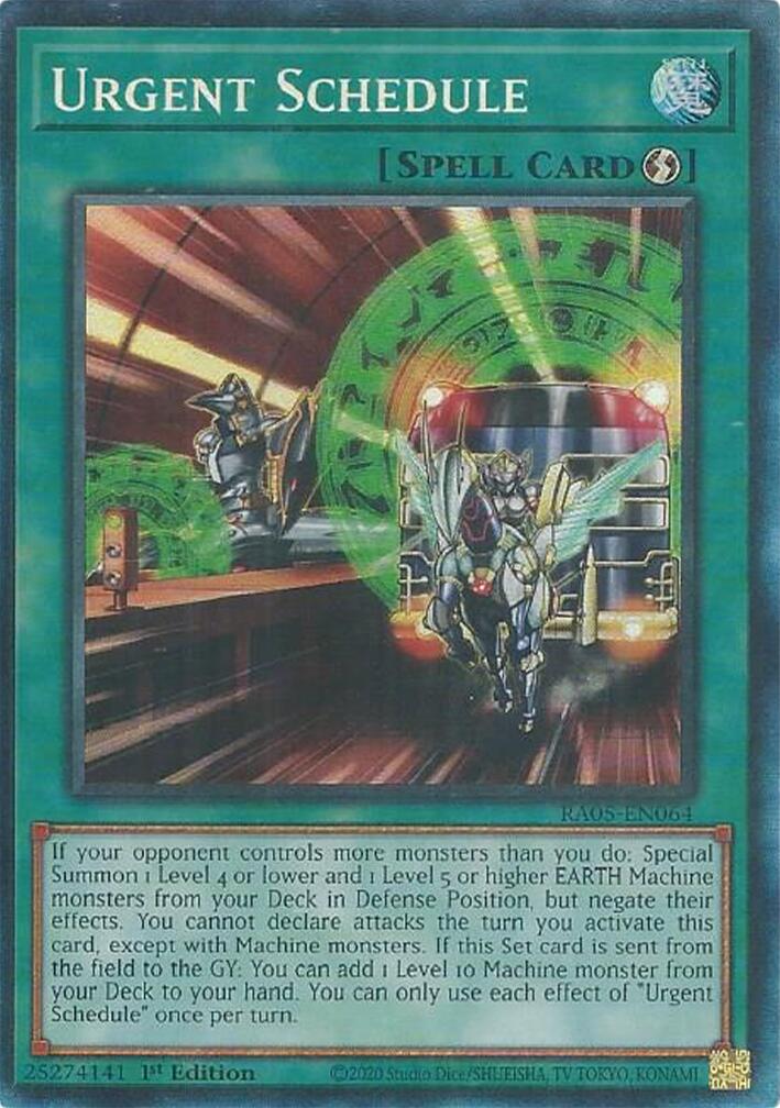Urgent Schedule (Collector's Rare) [RA05-EN064] Collector's Rare | Exor Games Bridgewater