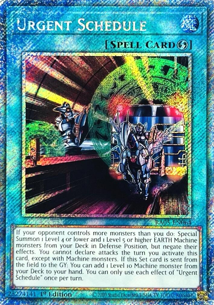 Urgent Schedule (Platinum Secret Rare) [RA05-EN064] Platinum Secret Rare | Exor Games Bridgewater
