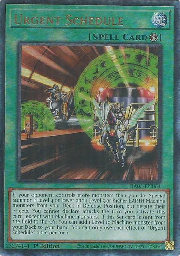 Urgent Schedule (Ultimate Rare) [RA05-EN064] Ultimate Rare | Exor Games Bridgewater