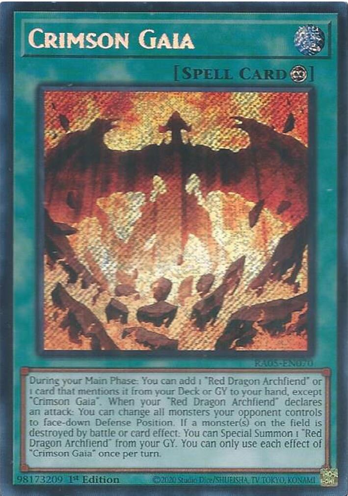 Crimson Gaia (Secret Rare) [RA05-EN070] Secret Rare | Exor Games Bridgewater