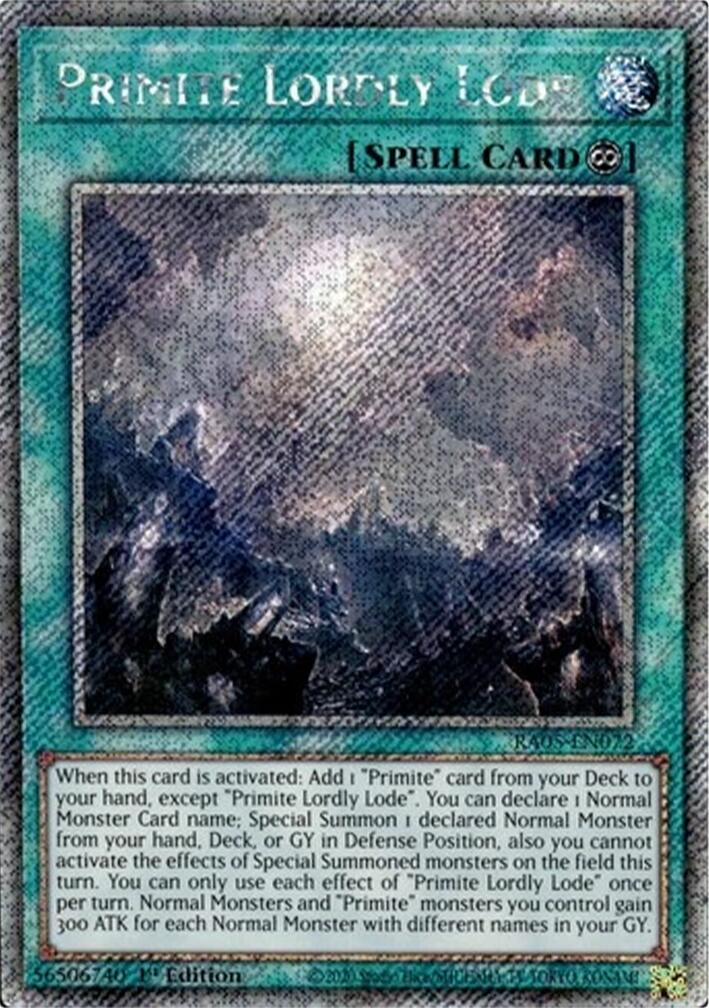 Primite Lordly Lode (Platinum Secret Rare) [RA05-EN072] Platinum Secret Rare | Exor Games Bridgewater