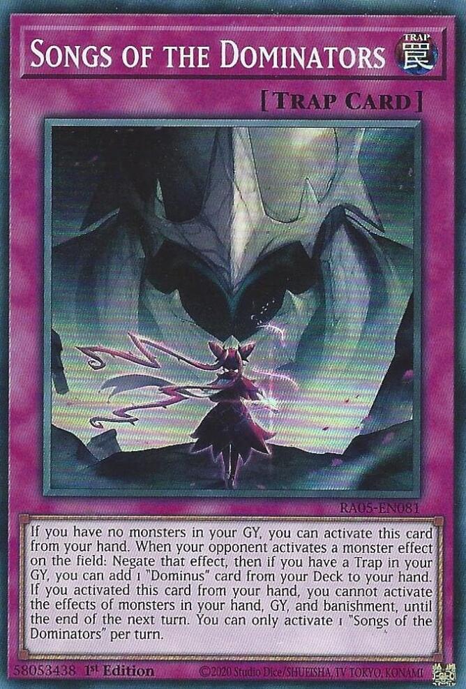 Songs of the Dominators [RA05-EN081] Super Rare | Exor Games Bridgewater