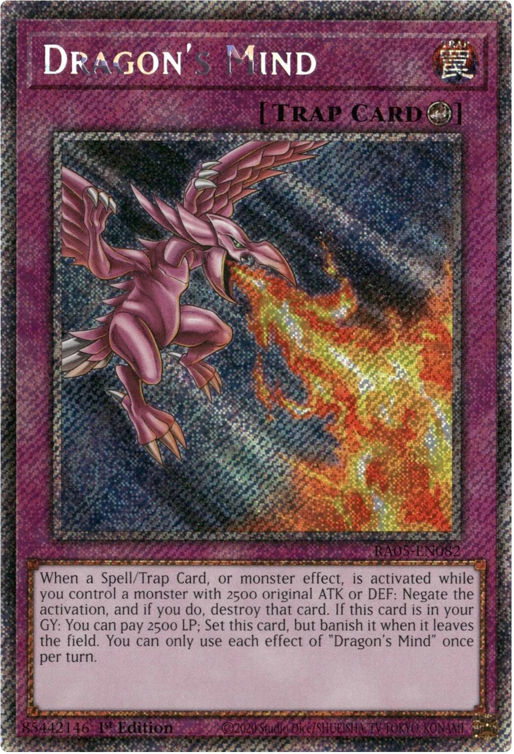Dragon's Mind (Platinum Secret Rare) [RA05-EN082] Platinum Secret Rare | Exor Games Bridgewater