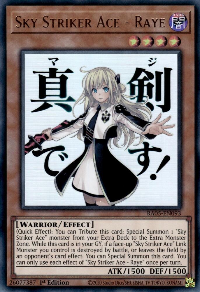Sky Striker Ace - Raye [RA05-EN093] Ultra Rare | Exor Games Bridgewater