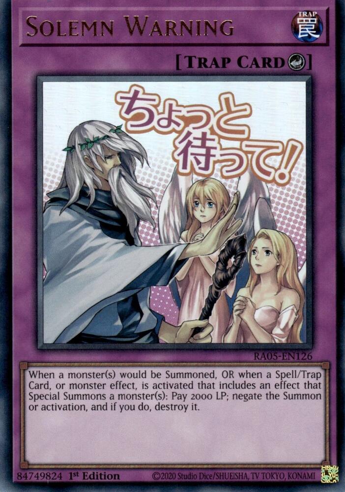 Solemn Warning [RA05-EN126] Ultra Rare | Exor Games Bridgewater