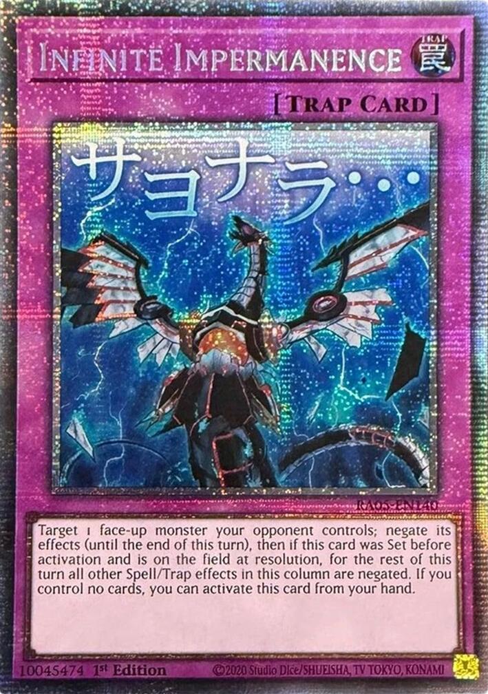 Infinite Impermanence (Starlight Rare) [RA05-EN140] Starlight Rare | Exor Games Bridgewater