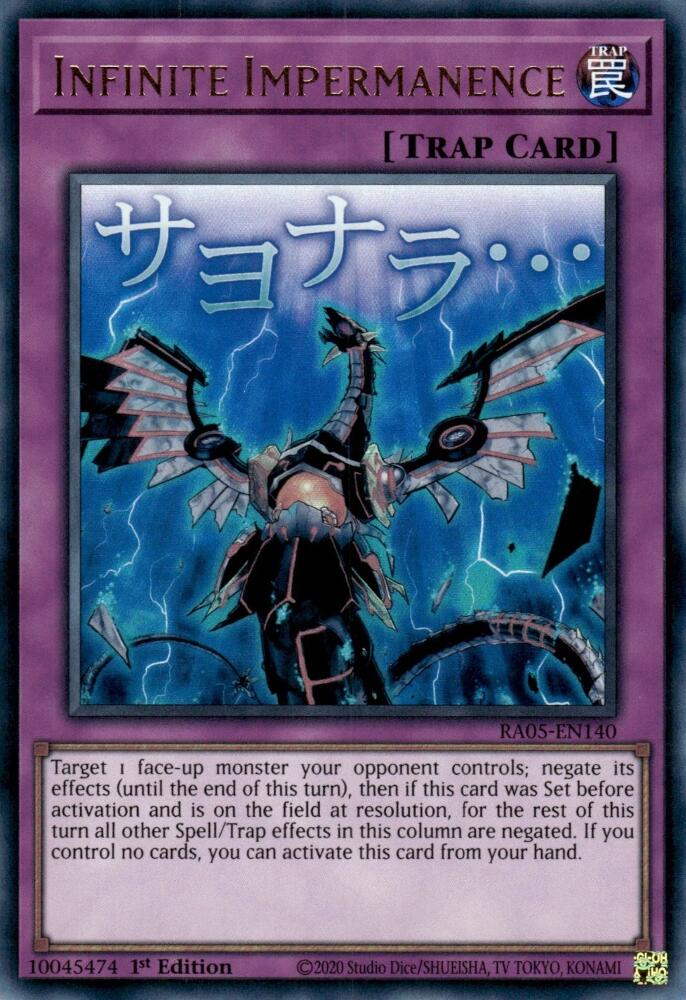 Infinite Impermanence [RA05-EN140] Ultra Rare | Exor Games Bridgewater