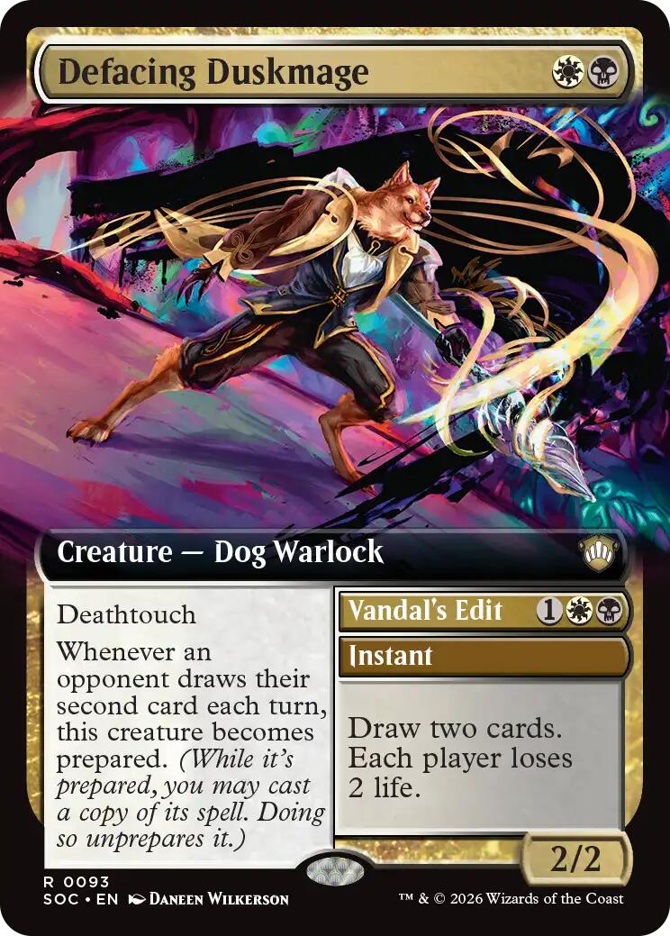 Defacing Duskmage (Extended Art) [Secrets of Strixhaven Commander] | Exor Games Bridgewater