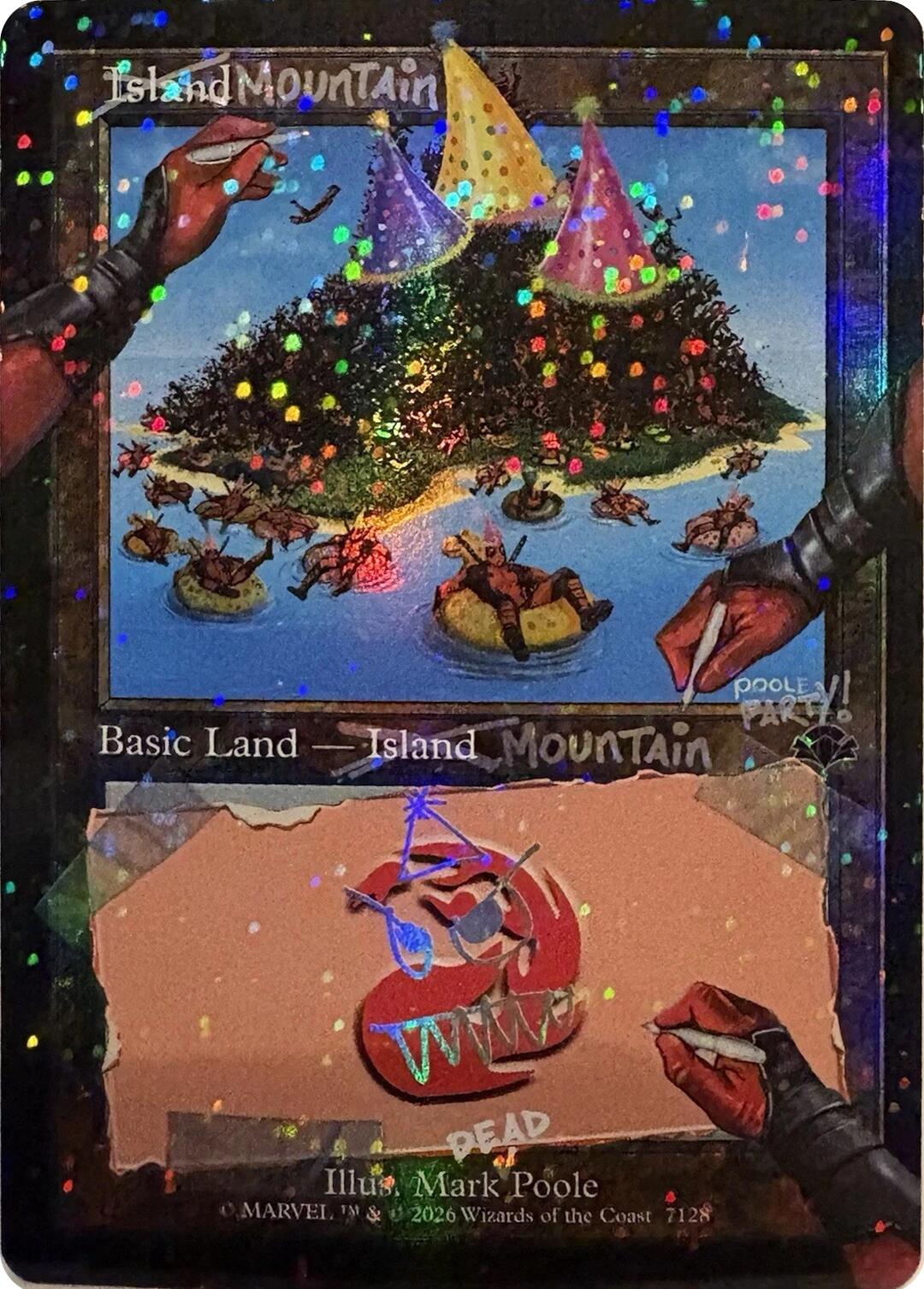 Mountain (7128) (Pool Party Foil) [Secret Lair Drop Series] | Exor Games Bridgewater