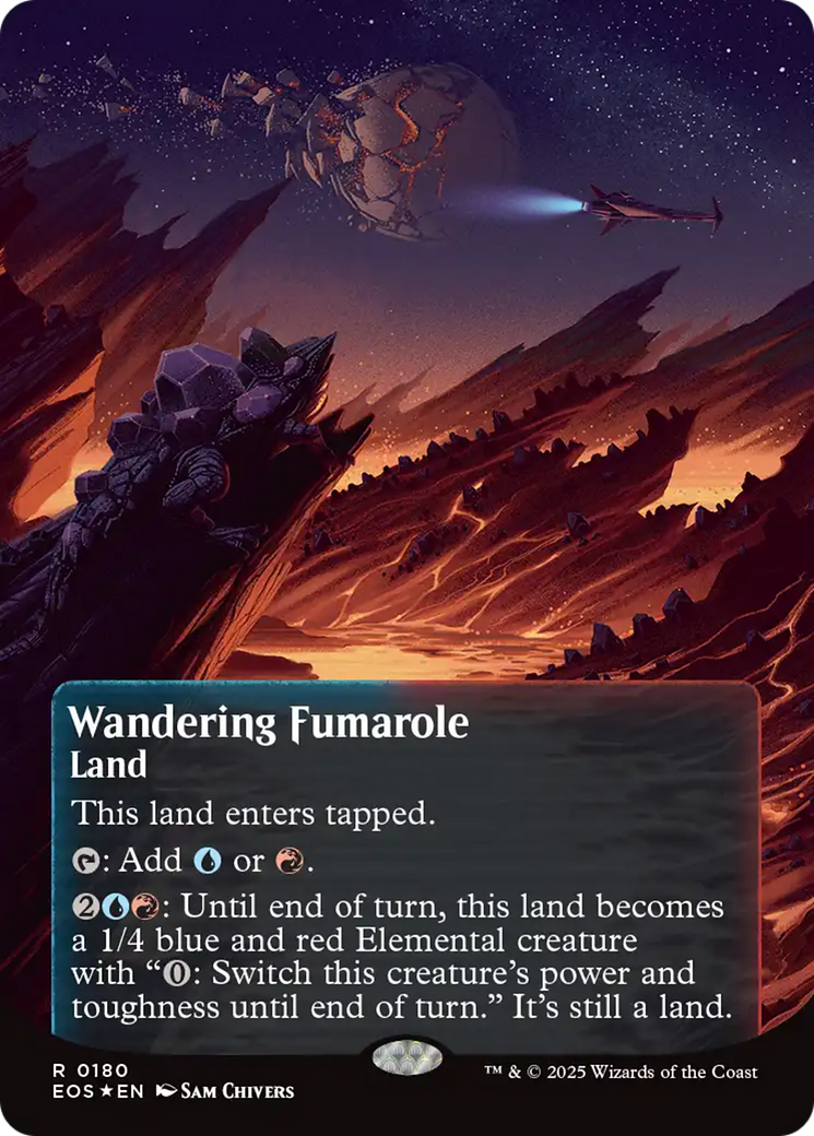Wandering Fumarole (0180) (Borderless) (Galaxy Foil) [Edge of Eternities: Stellar Sights] | Exor Games Bridgewater