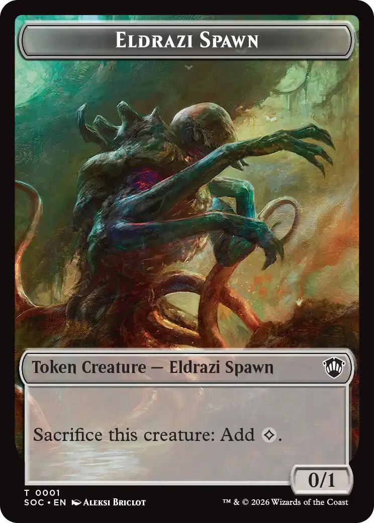 Eldrazi Spawn // Worm Double-Sided Token [Secrets of Strixhaven Commander Tokens] | Exor Games Bridgewater