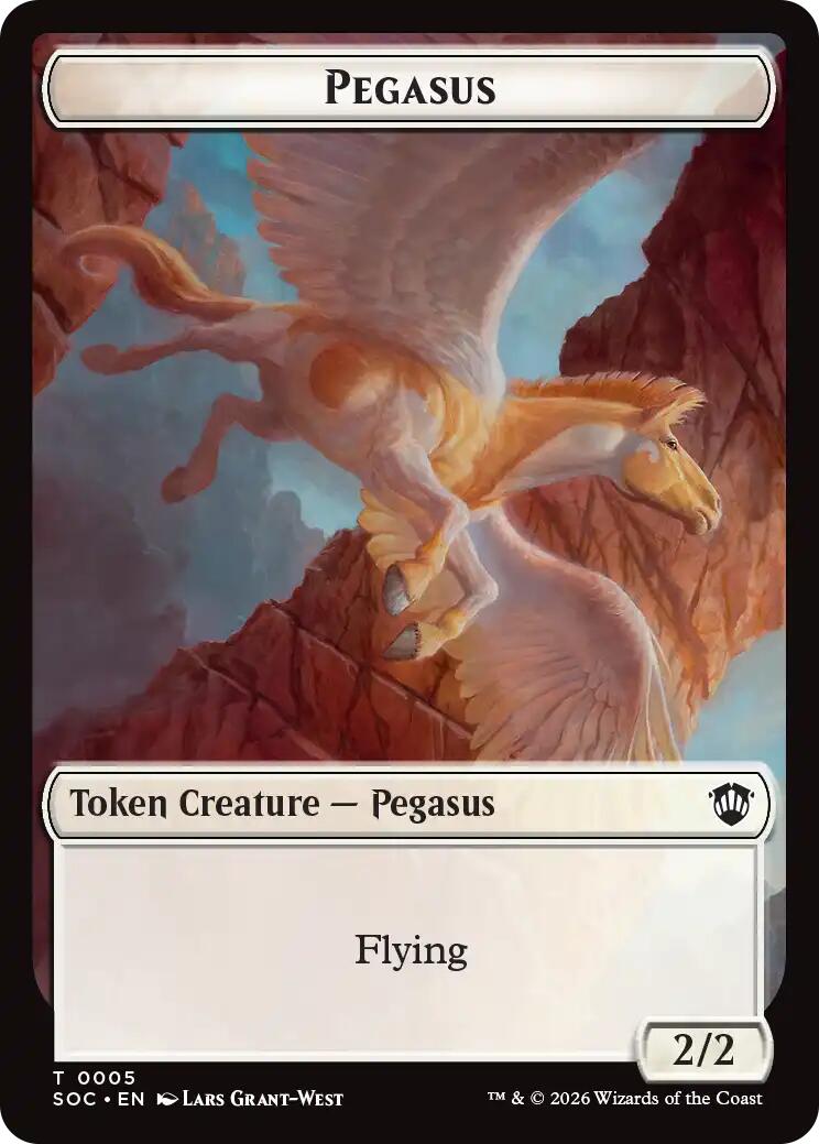 Pegasus // Inkling (0022) Double-Sided Token [Secrets of Strixhaven Commander Tokens] | Exor Games Bridgewater