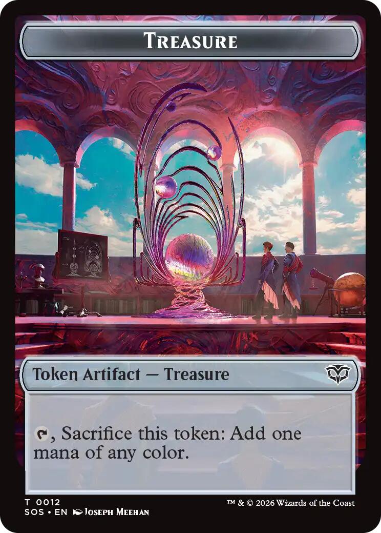 Primo, The Indivisble // Treasure Double-Sided Token [Secrets of Strixhaven Commander Tokens] | Exor Games Bridgewater