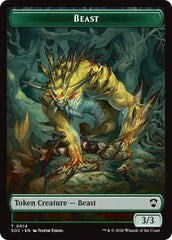 Beast // Fractal (0004) Double-Sided Token [Secrets of Strixhaven Commander Tokens] | Exor Games Bridgewater