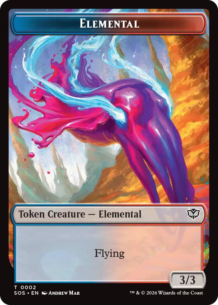 Dragon Illusion // Elemental (0002) Double-Sided Token [Secrets of Strixhaven Commander Tokens] | Exor Games Bridgewater