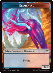 Dragon Illusion // Elemental (0002) Double-Sided Token [Secrets of Strixhaven Commander Tokens] | Exor Games Bridgewater