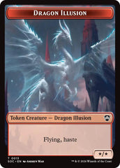 Dragon Illusion // Elemental (0002) Double-Sided Token [Secrets of Strixhaven Commander Tokens] | Exor Games Bridgewater