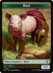Boar // Fractal (0005) Double-Sided Token [Secrets of Strixhaven Commander Tokens] | Exor Games Bridgewater