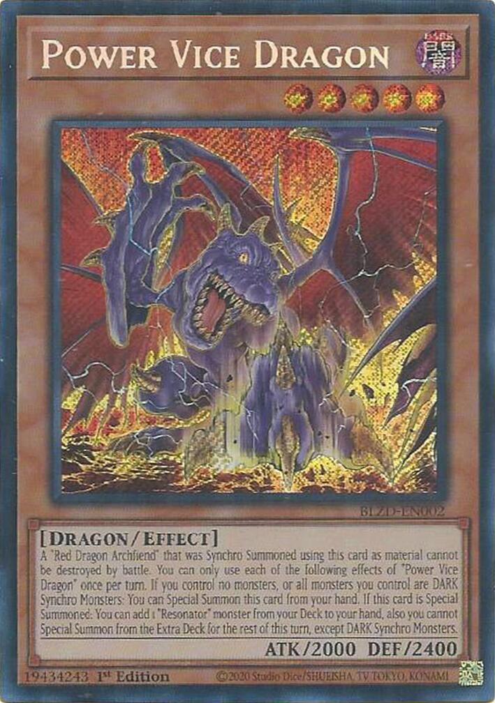 Power Vice Dragon [BLZD-EN002] Secret Rare | Exor Games Bridgewater
