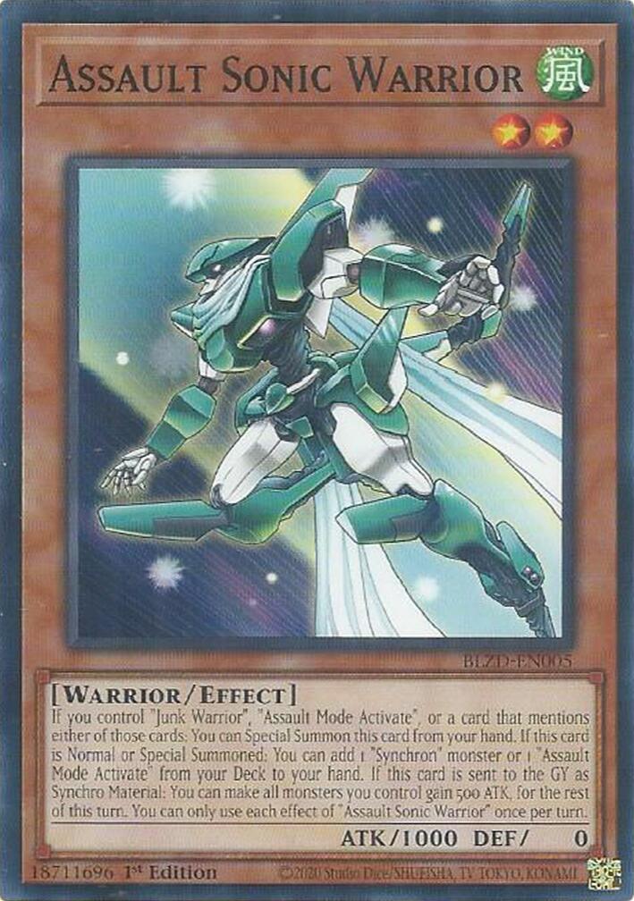 Assault Sonic Warrior [BLZD-EN005] Common | Exor Games Bridgewater