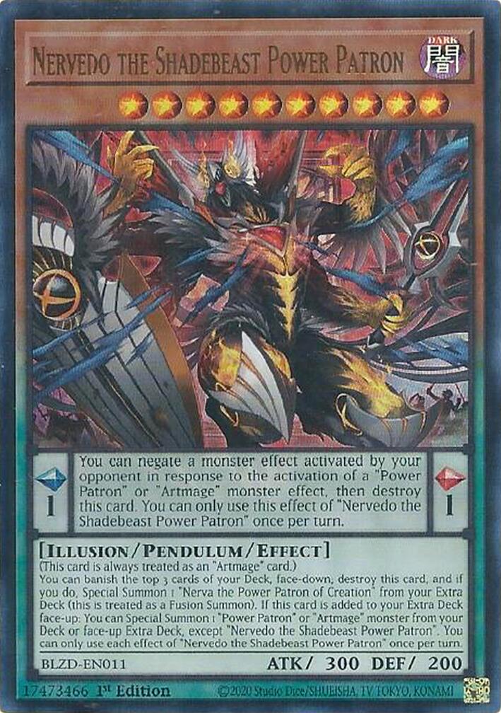 Nervedo the Shadebeast Power Patron [BLZD-EN011] Ultra Rare | Exor Games Bridgewater