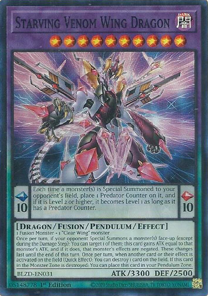 Starving Venom Wing Dragon [BLZD-EN031] Super Rare | Exor Games Bridgewater