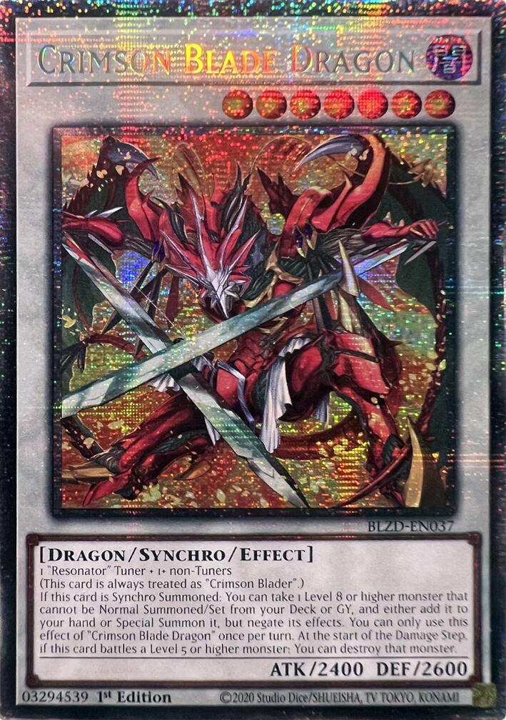 Crimson Blade Dragon (Starlight Rare) [BLZD-EN037] Starlight Rare | Exor Games Bridgewater