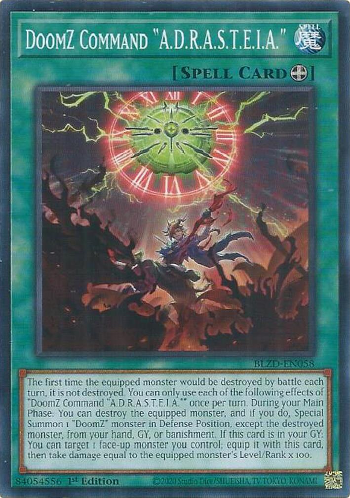 DoomZ Command "A.D.R.A.S.T.E.I.A." [BLZD-EN058] Common | Exor Games Bridgewater