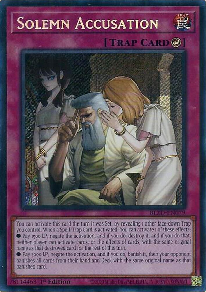 Solemn Accusation [BLZD-EN079] Secret Rare | Exor Games Bridgewater