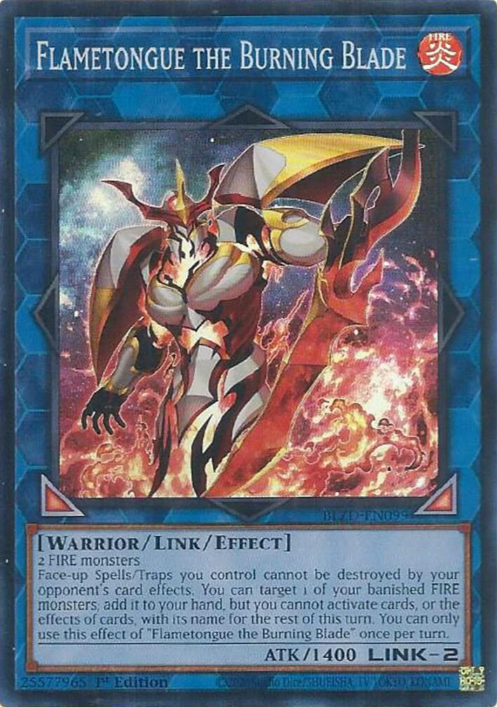 Flametongue the Burning Blade [BLZD-EN099] Super Rare | Exor Games Bridgewater
