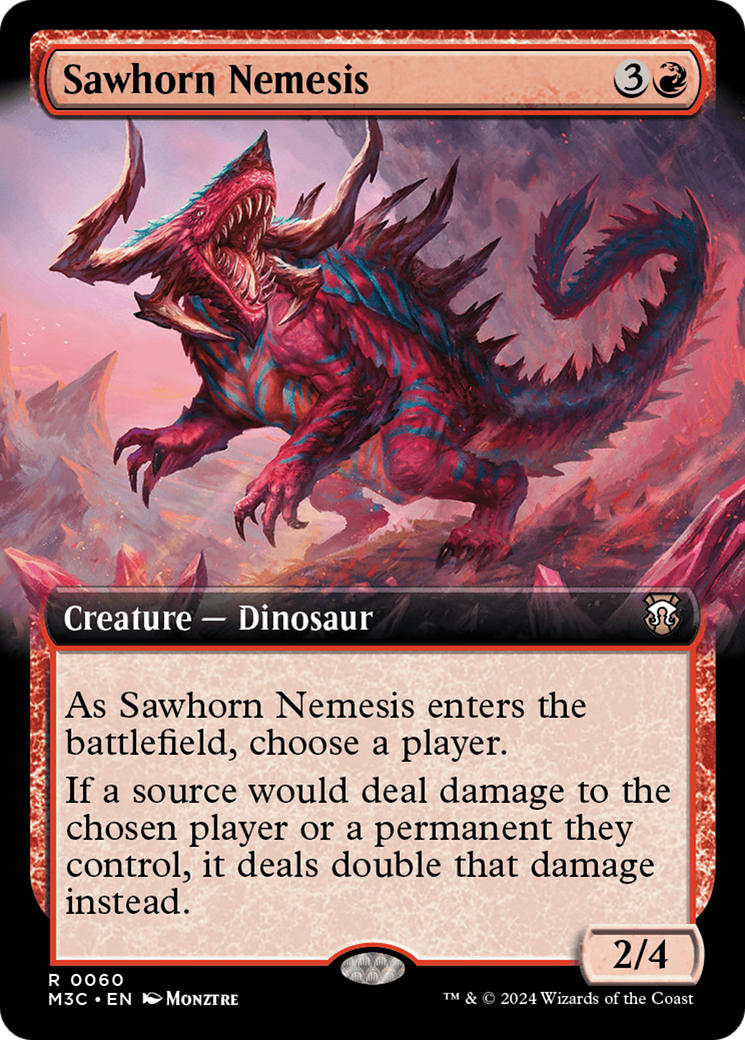 Sawhorn Nemesis (Extended Art) (Ripple Foil) [Modern Horizons 3 Commander] | Exor Games Bridgewater