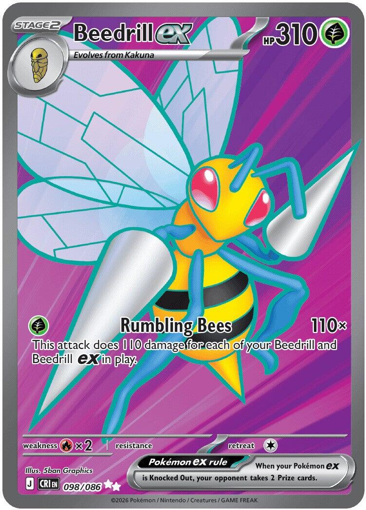 Beedrill ex (098/086) [Mega Evolution: Chaos Rising] | Exor Games Bridgewater